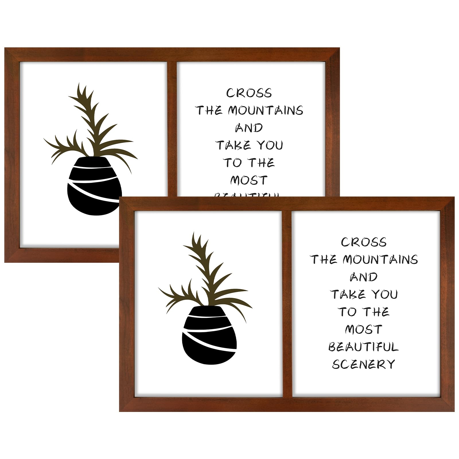Golden State Art 8x10 Double Picture Frame - Brown Picture Frame - Displays Two 8x10 Photos - Solid Wood - Real Glass - Double F