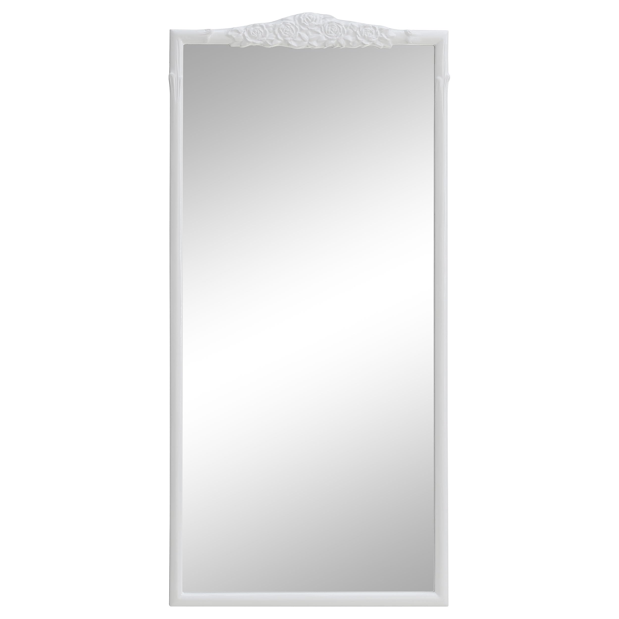 Coaster Sylvie Floor Mirror, White High Gloss