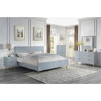 Acme Furniture Finish Nightstand with 2 Drawers, Gray High Gloss