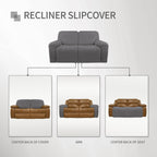 Easy-Going Oversized 6 Pieces Microfiber Stretch Sectional Recliner Loveseat Sofa Slipcover Soft Fitted Fleece 2 Seats Couch Cover Washable Furniture Protector With Elasticity For Kids Pet Light Gray