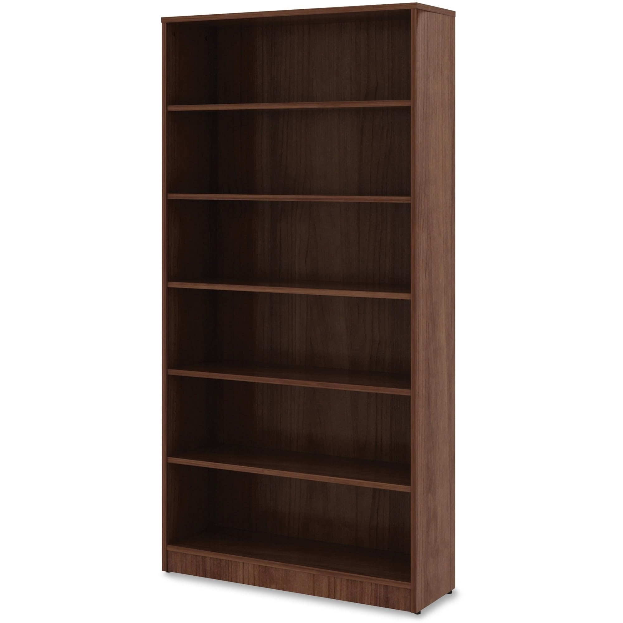 Lorell Walnut Laminate Bookcase, 72&quot; x 36&quot; x 12&quot;