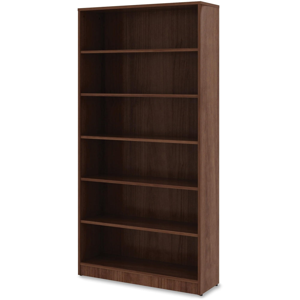 Lorell Walnut Laminate Bookcase, 72" x 36" x 12"