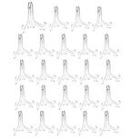 Artliving 4'' Clear Plastic Stand Cookie Holder Display Stand Place Card Holder Display Easels at Weddings, Birthday Party(24 Pa