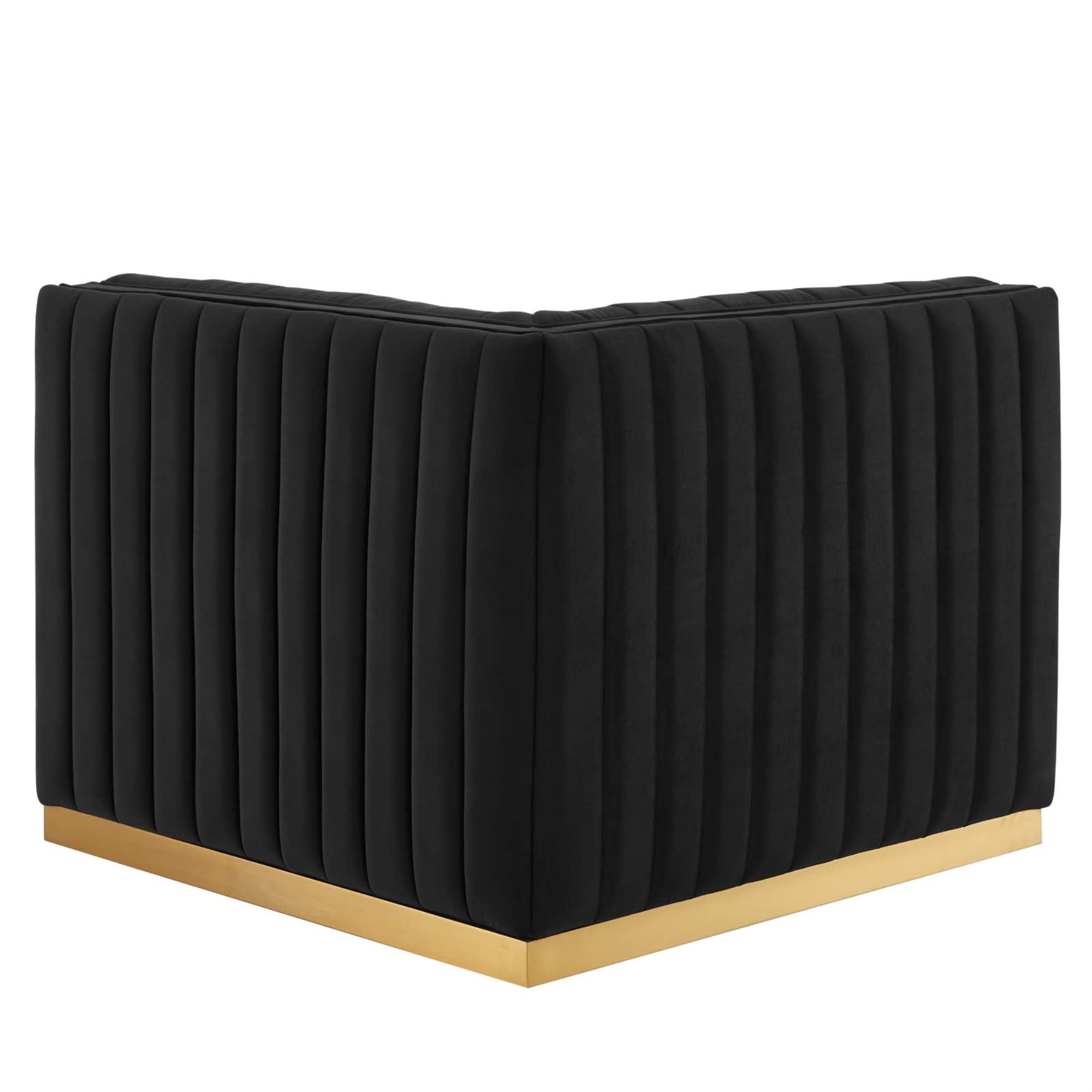 Modway Conjure Channel Tufted Performance Velvet Right Corner Chair - Gold/Black