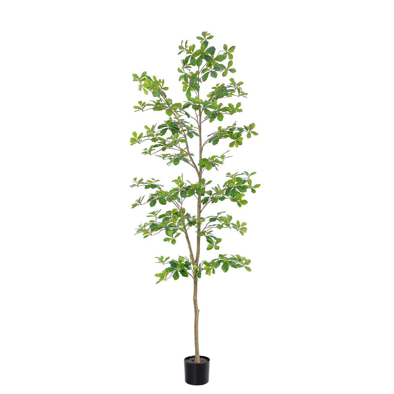 Bellacat Faux Black Olive Tree 7ft, Tall Faux Trees Indoor with Natural Trunk and Realistic Leaves. 7 Feet(84in) Artificial Tree