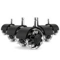Office Chair Wheels Replacement Rubber Chair Casters For Hardwood Floors And Carpet, Set Of 5, Heavy Duty Casters For Chairs To