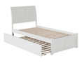 AFI Portland Twin XL Size Platform Bed with Footboard & Twin XL Trundle in White