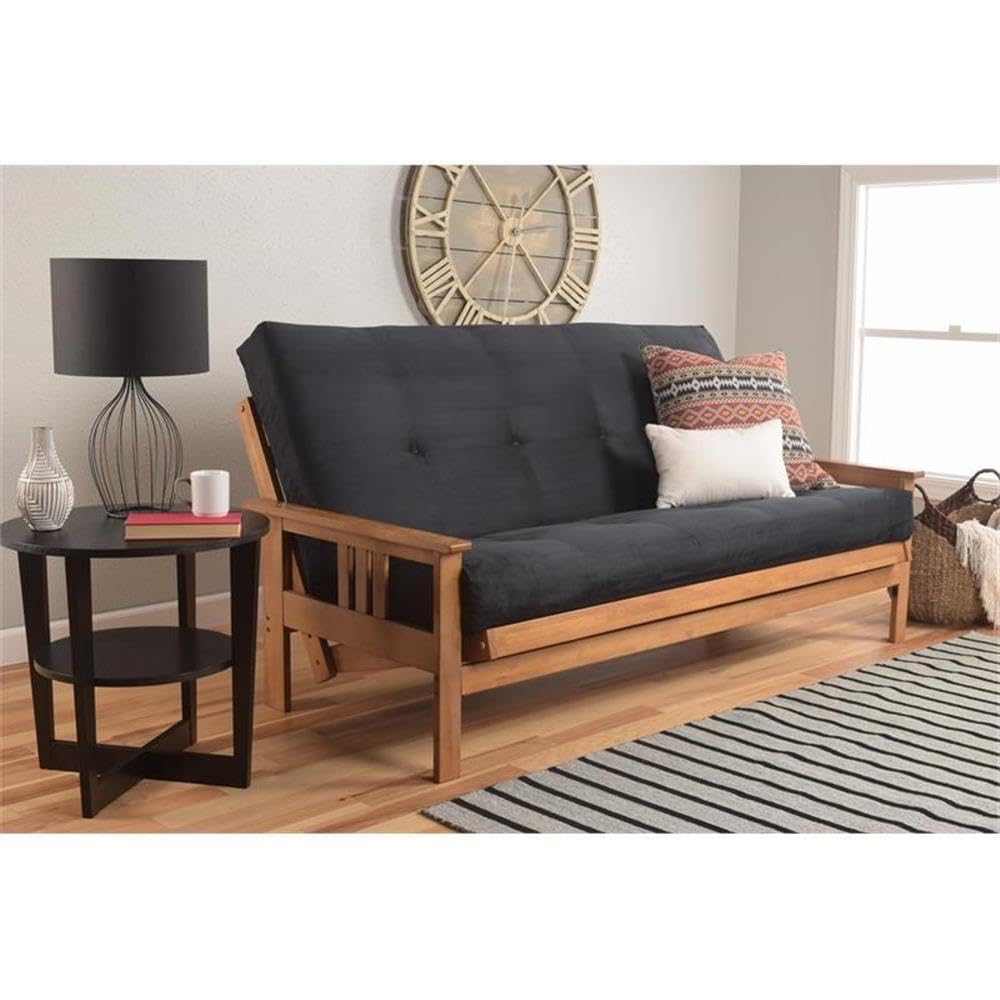 Kodiak Furniture Cotton and Foam Full-Size Futon 7&quot; Mattress in Suede Black-Frame Not Included