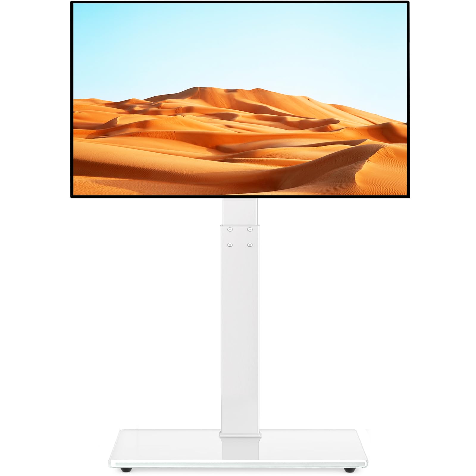 TV Floor Stand for 32-75 Inch Plasma LCD LED OLED Flat Panel or Curved Screen TVs, Swivel TV Stand Mount with Height Adjustment 