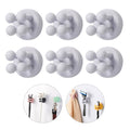 iBetterLife 6Pcs Toothbrush Holders for Bathrooms - Self-Adhesive Wall Mount to Mirror for Clipping & Hanging Shower Razor Towel