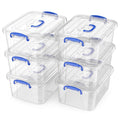 YYXB 6 Pack Clear Plastic Storage Latch Bins with Lids/Handle (8 Qt)