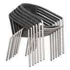 Pangea Home Chelsea 33" Modern Aluminum Dining Chairs in Slate Gray (Set of 6)