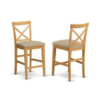 East West Furniture CAPB7H-OAK-C 7 Piece Counter Height Pub Set Consist of a Rectangle Dining Table and 6 Linen Fabric Dining Room Chairs, 36x60 Inch, Oak