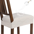 SearchI Water Repellent Dining Chair Seat Covers Set of 4, Washable Stretch Seat Covers for Dining Chairs, Rear-Covered Dining R