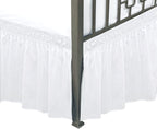Biscaynebay Wrap Around Bed Skirts With Split Corners For King Beds 18' Drop, White Elastic Dust Ruffles Easy Fit Wrinkle & Fade Resistant Silky Luxurious Fabric Solid Machine Washable