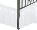 Biscaynebay Wrap Around Bed Skirts With Split Corners For Full Beds 14' Drop, White Elastic Dust Ruffles Easy Fit Wrinkle & Fade Resistant Silky Luxurious Fabric Solid Machine Washable