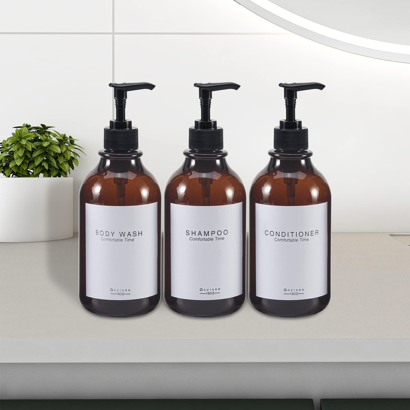 Goyisee Shampoo And Conditioner Dispenser For Shower Wall,Shower Soap Dispenser 3 Chamber No Drill,Refillable For Shampoo Lotion