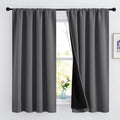 NICETOWN 100% Blackout Cold Blocking Curtains 63 inches Long, Soft Thermal Insulated Rod Pocket 2-Layer Lined Drapes, Energy Eff