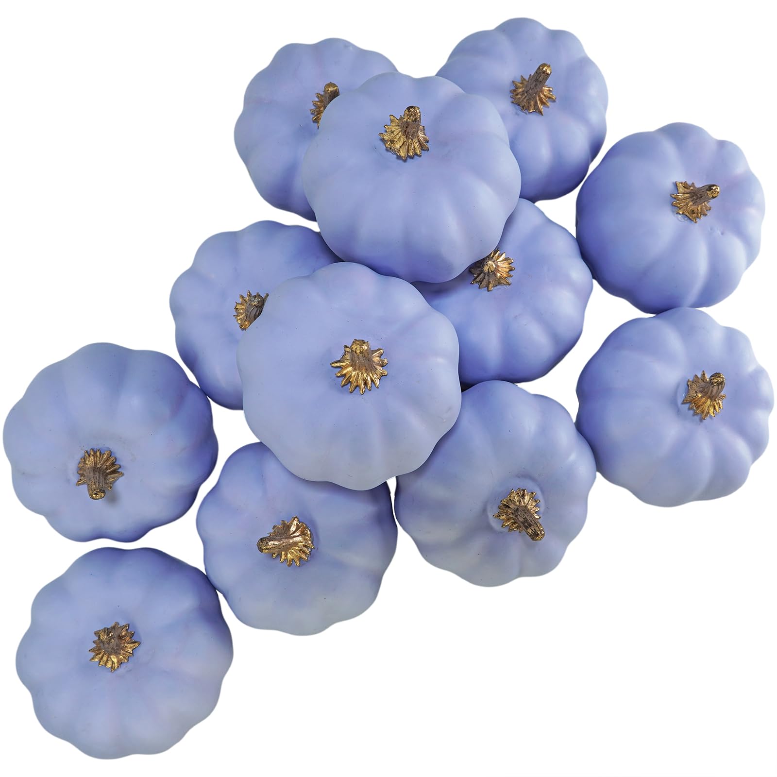 Winlyn 12 Pcs Small Artificial Light Purple Pumpkins Decorative Foam Pumpkins for Fall Wedding Baby Shower Halloween Thanksgivin