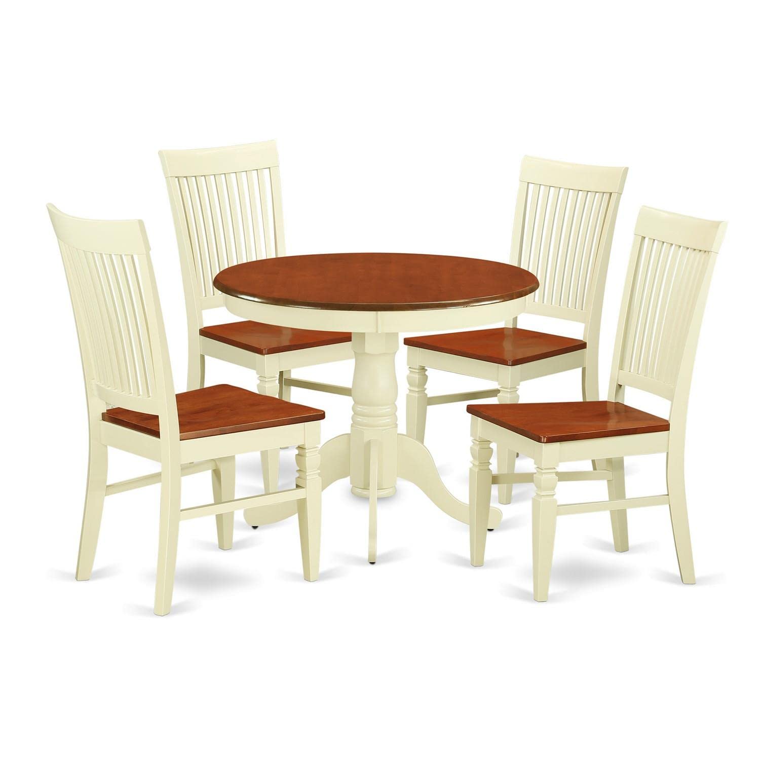 East West Furniture ANWE5-BMK-W 5 Piece Dining Room Table Set