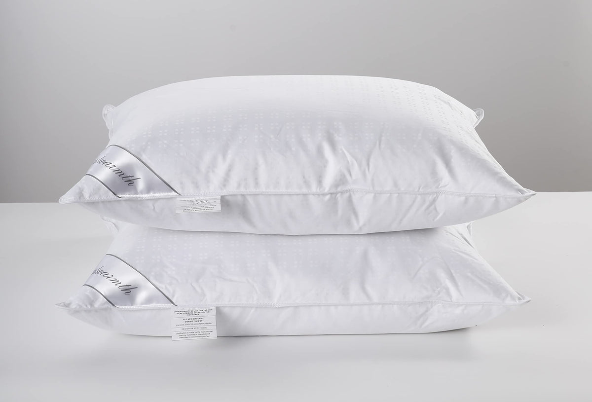 Eastwarmth Natural Goose Down&Feather Pair Pillows Insert, Set Of 2 Bedding Soft Pillows 100% Soft Cotton King 20X36In