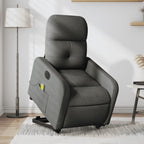 vidaXL Electric Power Lift Massage Recliner Chair - Dark Gray Fabric, Stand Up Assistance, Vibration Massage, Electric Reclining, Comfortable Padding