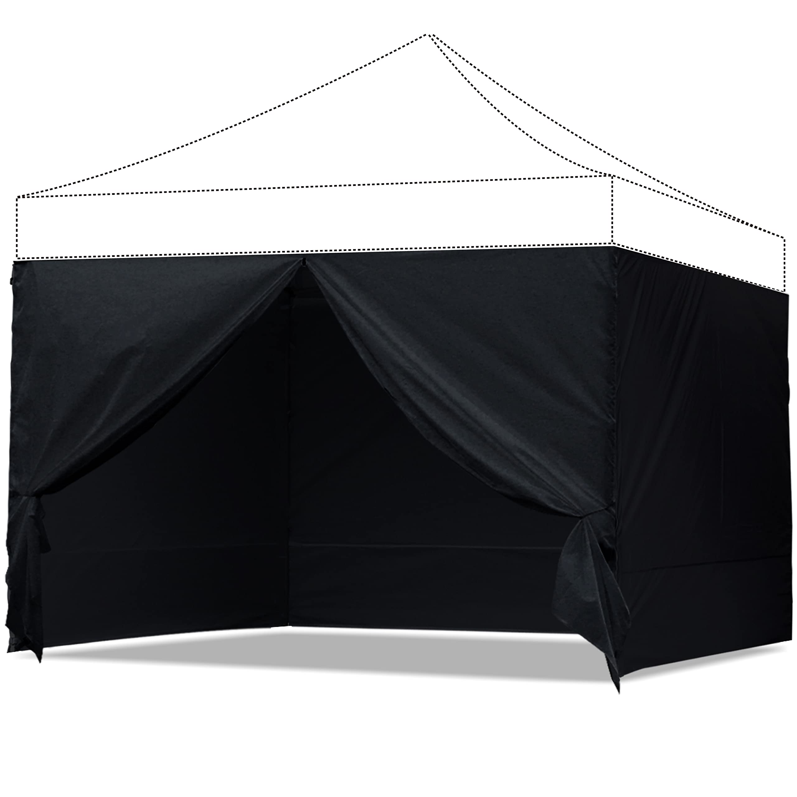 Abccanopy Side Wall 10X10, Black (4 Walls Only, Not Including Frame And Top)