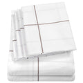 Cal King Size Bed Sheets - 6 Piece 1500 Supreme Collection Fine Brushed Microfiber Deep Pocket California King Sheet Set Bedding - 2 Extra Pillow Cases, Great Value, California King, Window Pane White
