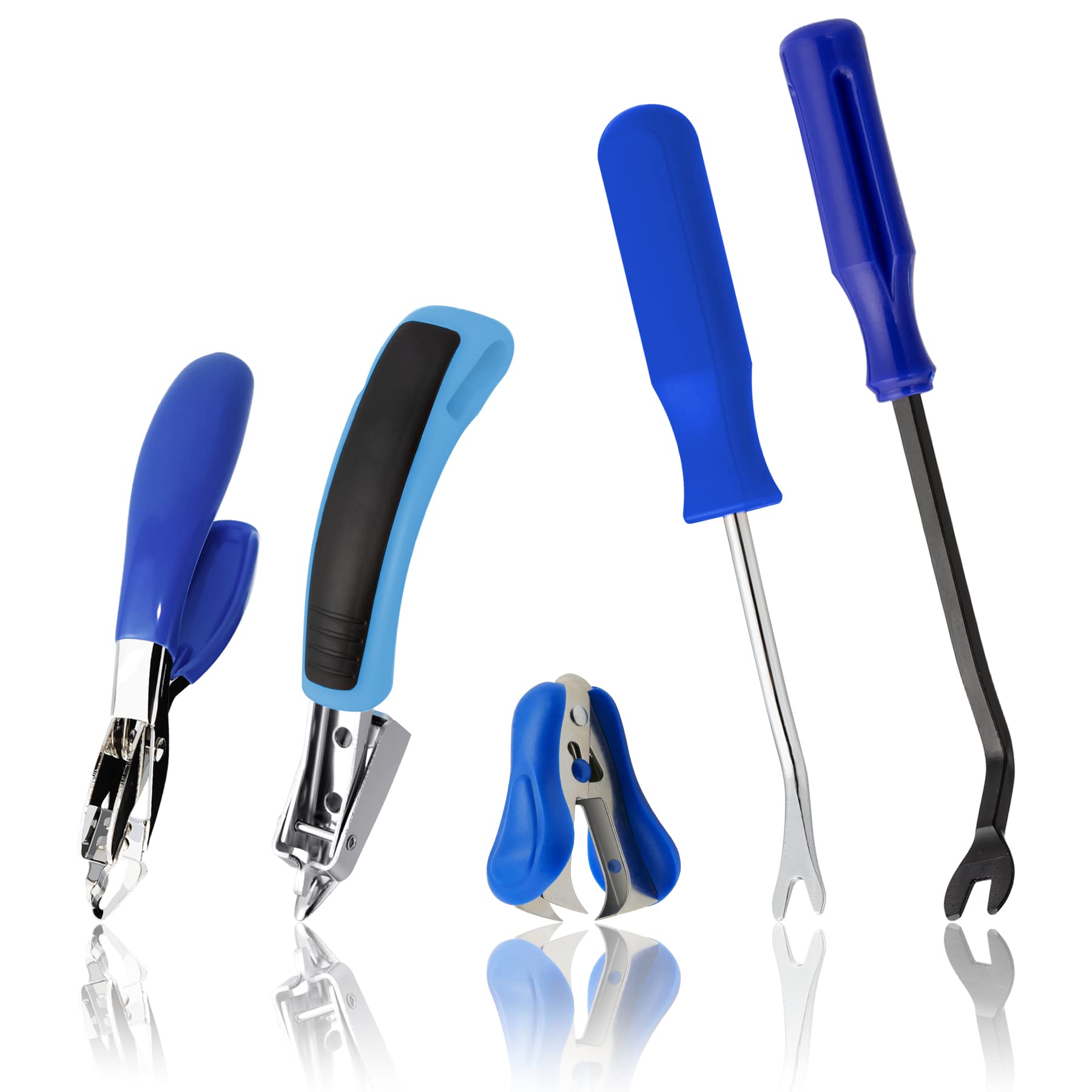 5 Pieces Staple Remover Tools Set For Office,Upholstery And Construction, Professional Tack And Nail Puller Kit For Efficiently