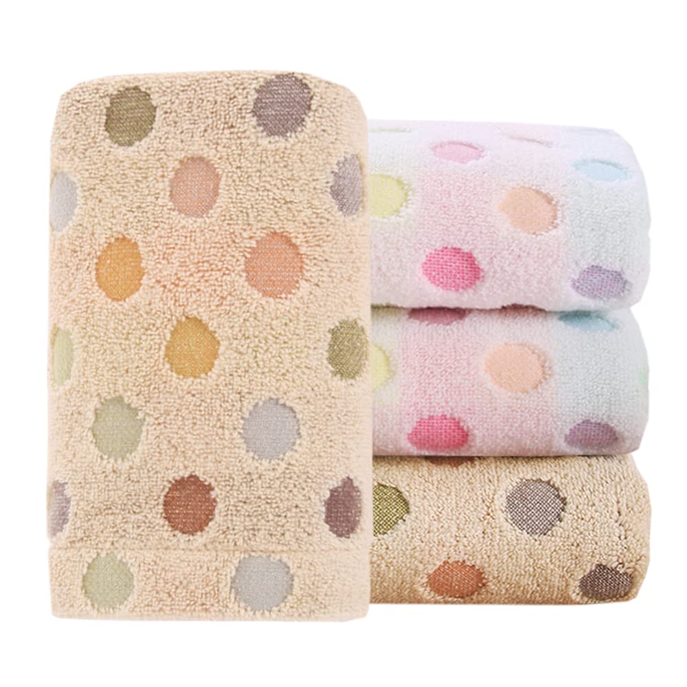 Pidada Hand Towels Set of 4 Colorful Polka Dot Pattern 100% Cotton Soft Absorbent Decorative Towel for Bathroom 13.4 x 30 Inch (