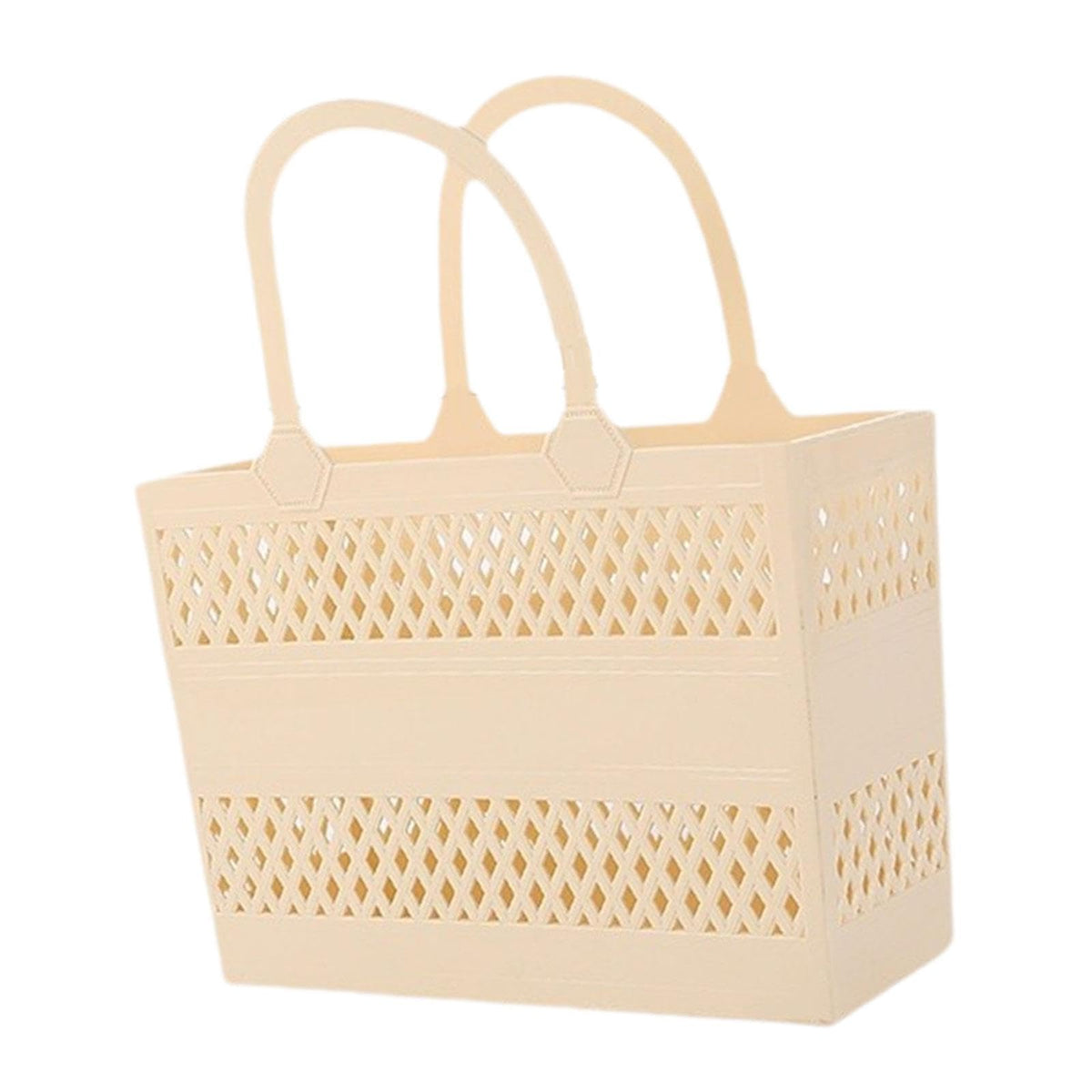 MERISHOPP Shower Caddy Basket with Handles Portable Box for Camp College Dorm Bathroom Beige