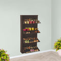 Delite Kom 24 Wide, 8 Shelf Metal Shoe Rack Wall Mounted For Home With Central Lock Holds Upto 24 Shoes Or 40 Slippers Pair | D