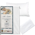 National Allergy Premium 100% Cotton Zippered Pillow Protector - Standard Size - White - 4 Pack - 300 Thread Count - Hypoallerge