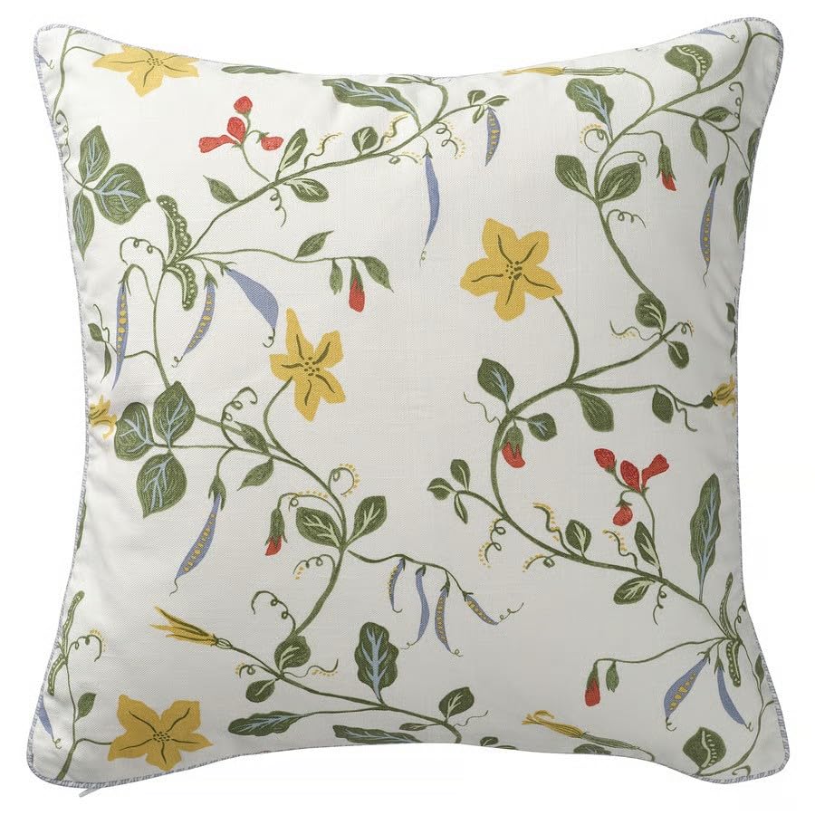 Ikea ngspalpmal Cushion Cover, White/Floral Pattern, 50X50 Cm (20X20)