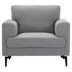 Acme Kyrene Fabric Upholstery Chair with Loose Back Cushion in Light Gray