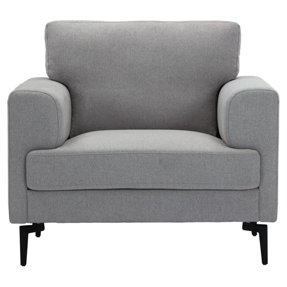 Acme Kyrene Fabric Upholstery Chair with Loose Back Cushion in Light Gray