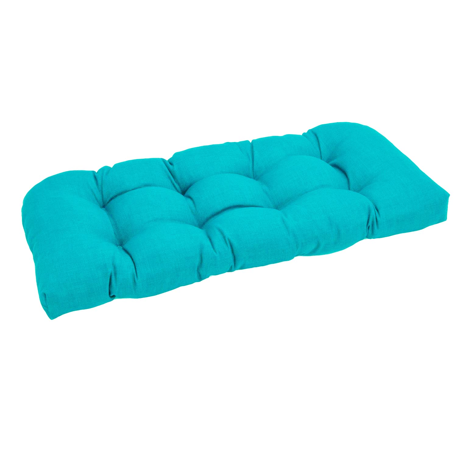 Blazing Needles Indoor/Outdoor Rounded Back Loveseat Cushion, 42' X 19', Aqua Blue