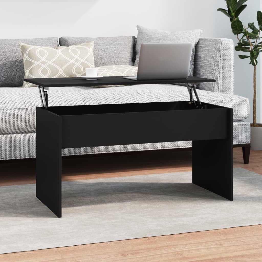 Vidaxl Coffee Table Black 40.2&quot;X19.9&quot;X20.7&quot; Engineered Wood