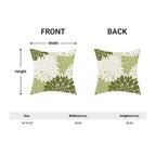 Cxmeifly Sage Green White Summer Outdoor Pillow Covers 18X18 Inch Set Of 2 Olive Green Dahlia Floral Decor Throw Pillows Modern