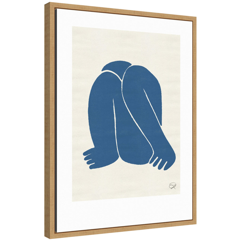 Sylvie Head Down II Royal Framed Canvas by Rocket Jack