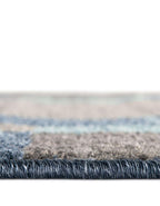 Unique Loom Autumn Collection Area Rug - Providence (5' 3'' Square, Blue Gray/ Light Brown)