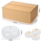 3 Inch Floating Candles, 24Pack White Unscented Dripless Wax Burning Candle, Long Burning 13-15Hours And Smokeless Candle For We