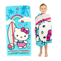 Franco Sanrio Hello Kitty Super Soft Lightweight 100% Recycled Bath/Pool/Beach Towel Made from Recycled Plastic Bottles, 60 in x