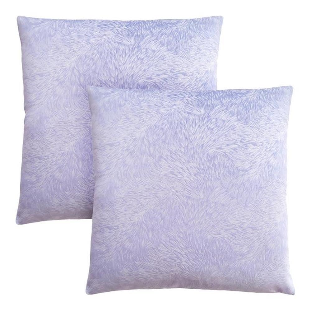 Monarch Specialties I 9325 Pillows, Set of 2, 18 X 18 Square, Insert Included, Decorative Throw, Accent, Sofa, Couch, Bedroom, Polyester, Hypoallergenic, Purple