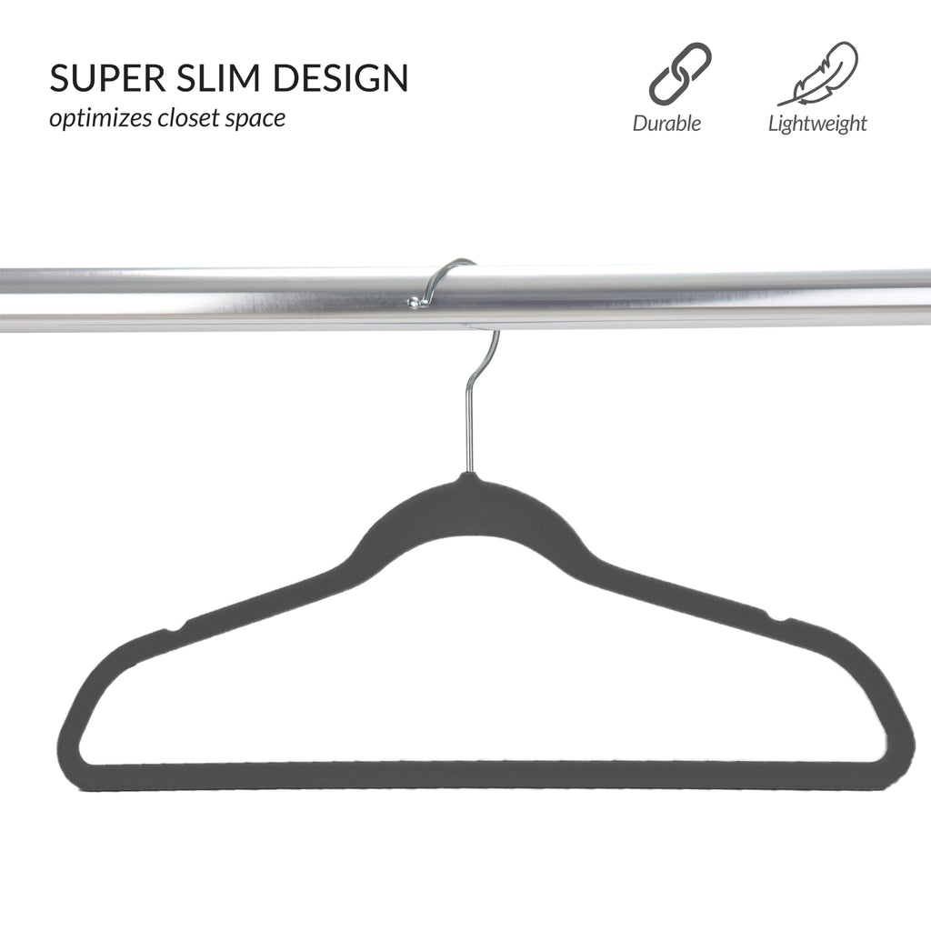 Simplify Childrens 10 Pk Velvet Hangers | Dimensions : 13.78'' W X 8.46'' H | Durable Plastic | Non-Slip | Keeps Shape | 14    W