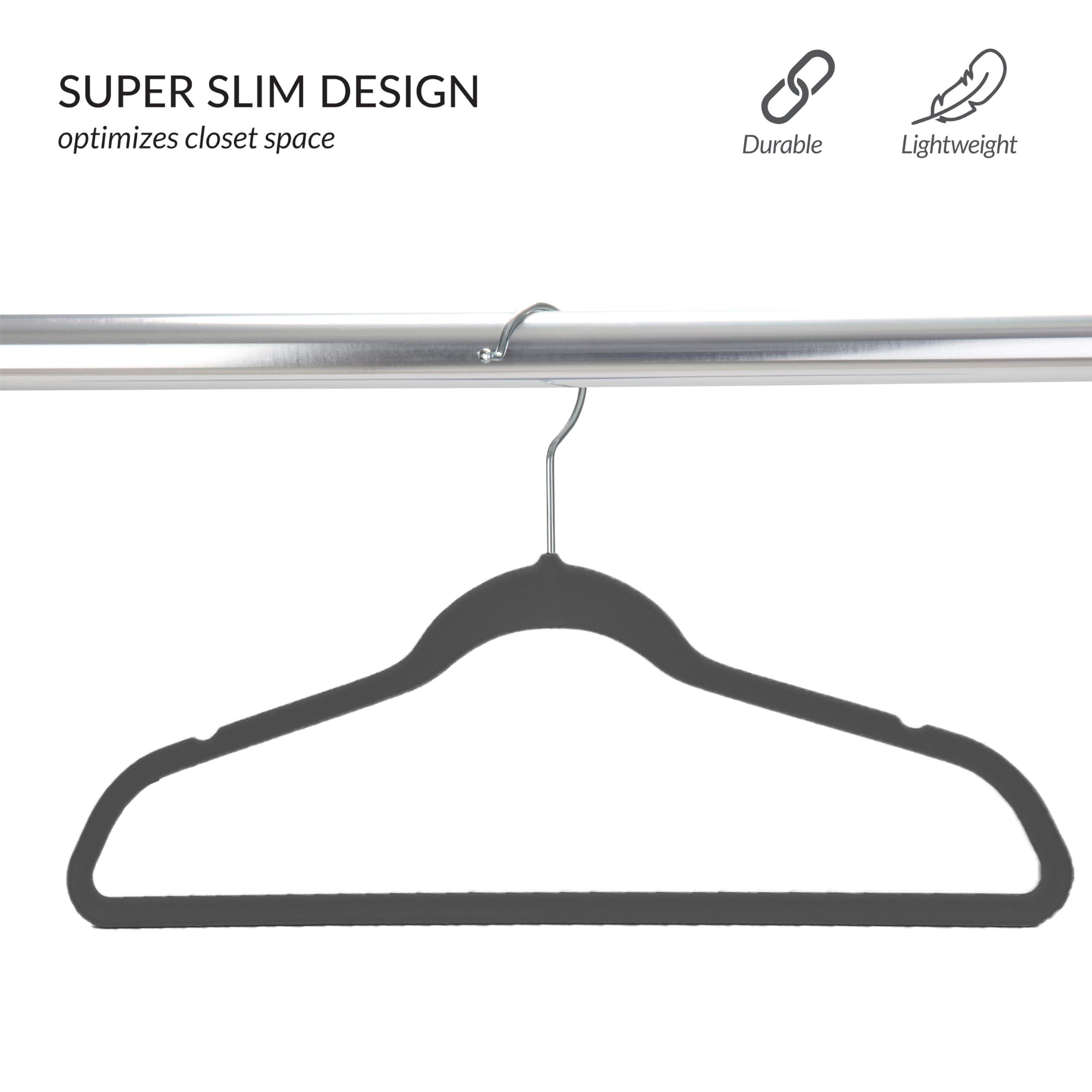 Simplify Childrens 10 Pk Velvet Hangers | Dimensions : 13.78'' W X 8.46'' H | Durable Plastic | Non-Slip | Keeps Shape | 14    W