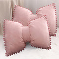 Ydbdat 14X20 Decorative Throw Pillow Covers With Pom Poms Cushion Case Lumbar Outdoor Bow Velvet Pillow Cases For Bed Sofa Couch