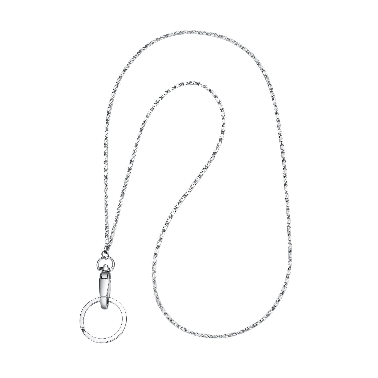 Wisdompro Fashion Lanyard, Women'S Chain Lanyard Necklace With Metal Clasp And Keyring For Keys, Id Badge Card Holder - Stud Cha