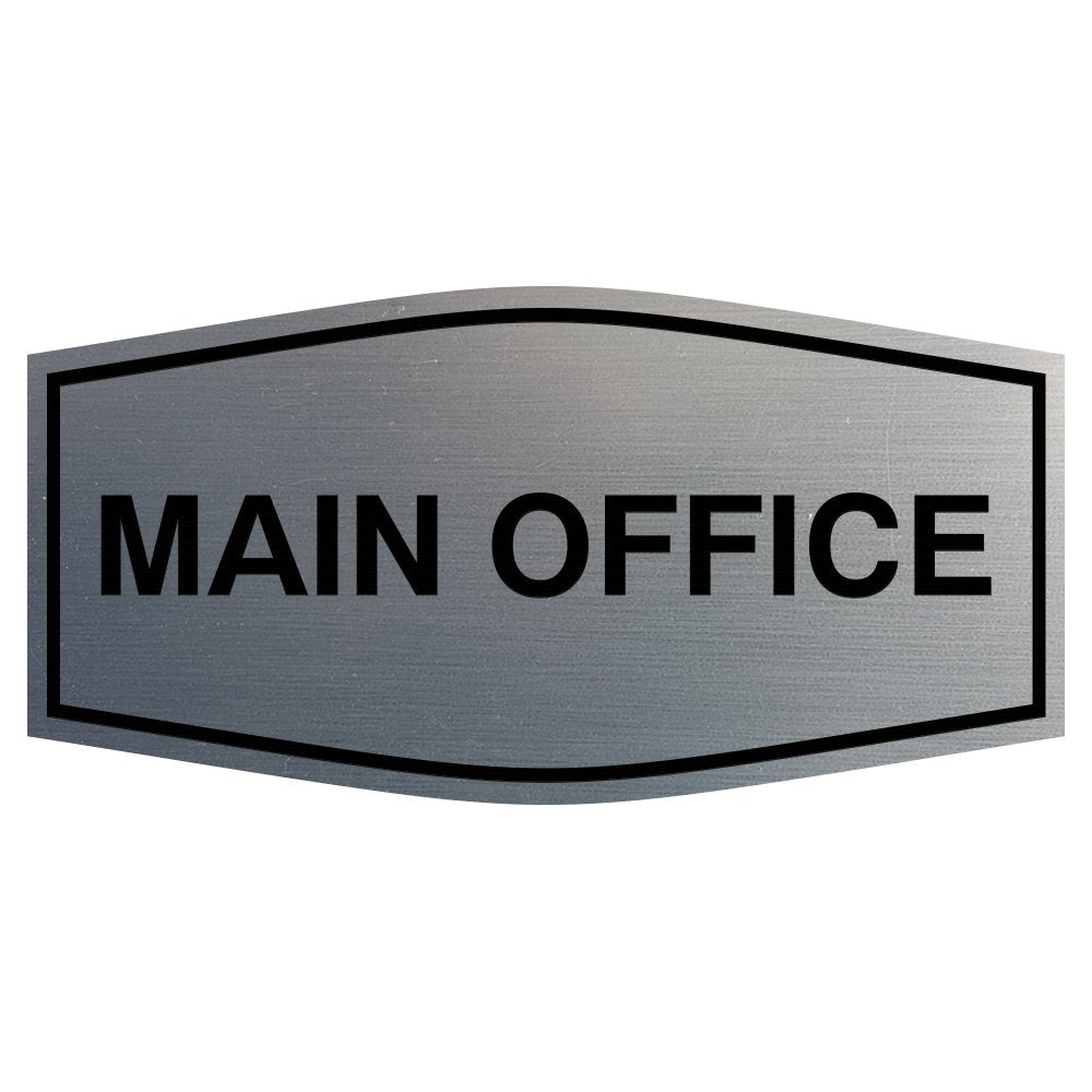 Fancy Main Office Sign (Brushed Silver) - Medium