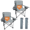 TIMBER RIDGE Oversized Folding Camping Chair for Adults, Support 550 LBS Heavy Duty with Cup Holder Side Pocket for Camping, Law